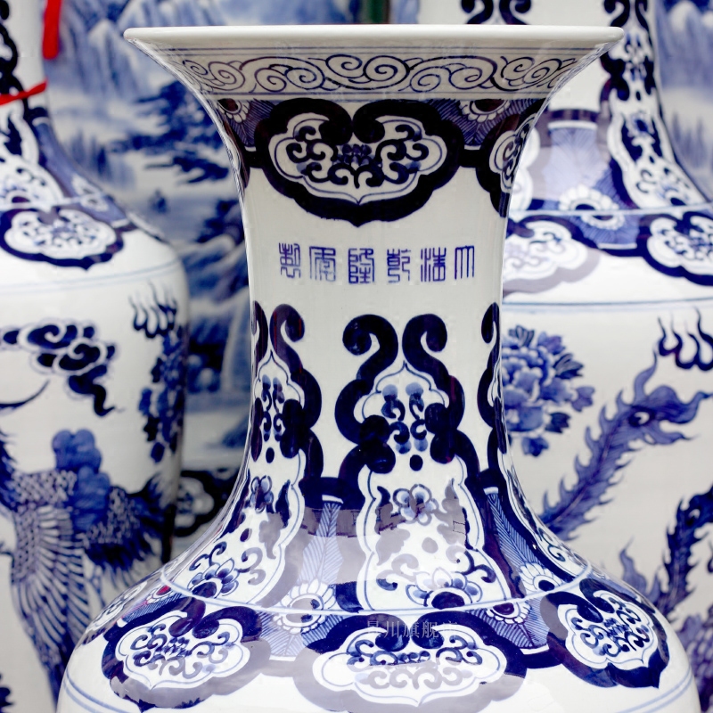 Jingdezhen porcelain ceramic hand - made landscape of large vases, home furnishing articles sitting room of Chinese style hotel adornment