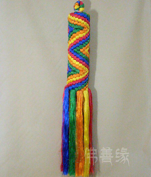 Tibet colorful silk hand - knit 11 cm Tibetan auspicious gold junction car hanging parts