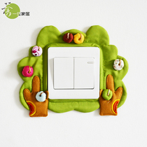 High-quality fabric switch stickers fashionable and creative switch covers switch covers socket stickers single open double open (orchard)