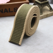 Canvas with strip smooth buckle without hole strap with body thickened lengthened outdoor movement Anti-allergy automatic buckle woven strip