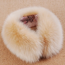 Autumn and winter faux fur fox fur fake collar ladies down jacket coat white big fur collar single buy universal all-match