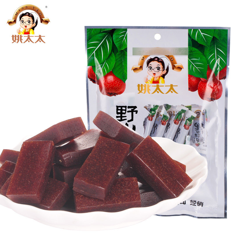 【天猫超市】姚太太野山楂糕128g 山楂片果脯蜜饯开胃休闲零食
