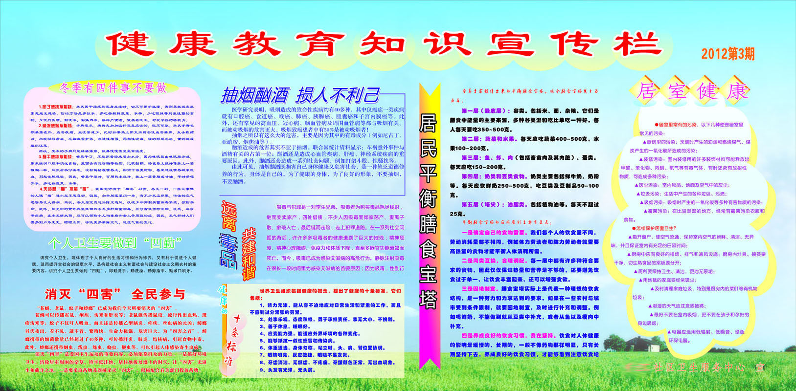 600办公装饰海报展板素材180健康教育知识宣传栏社区卫生服务中心