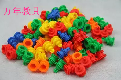 Early teaching wisdom development puzzle toy kindergarten desktop toy building block color iridescent bridge building block