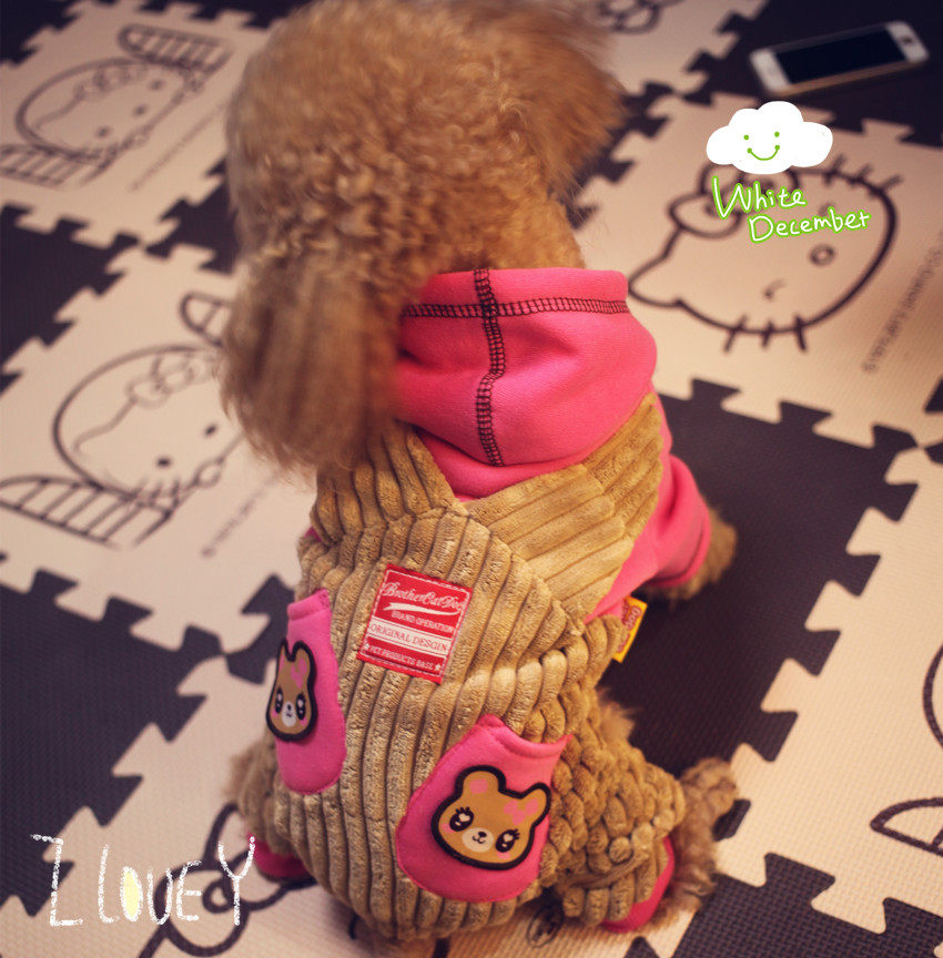 ()2016 autumn and winter pet clothes striped four-legged dog clothes pet clothing