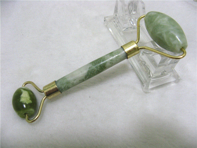 Natural Jade beauty container to wrinkle eye bags eye wrinkles Jade beauty container double head jade roller massager