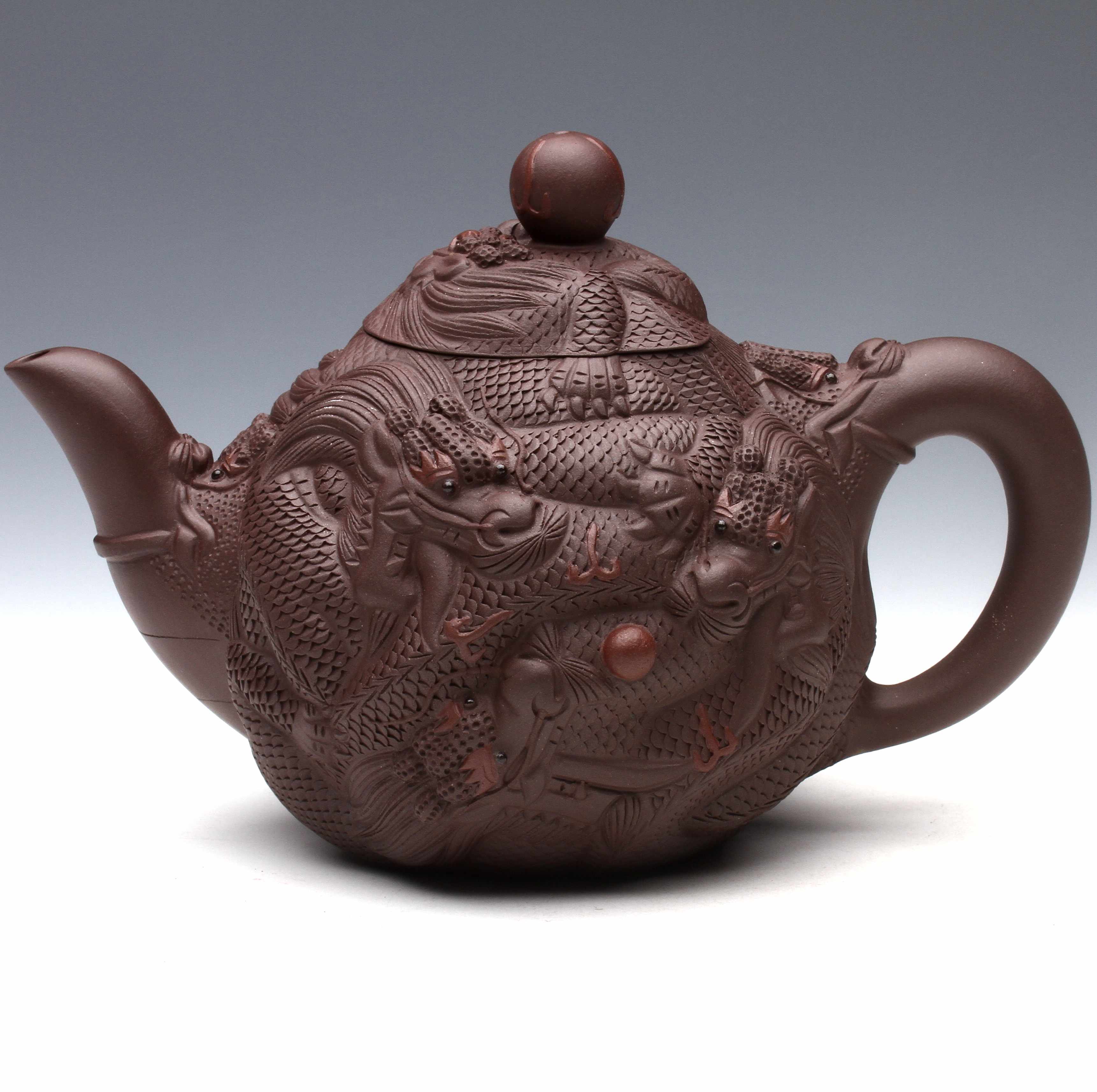 已售出）【雕花西施】原礦黑金剛雕花紫砂茶壺– Cha-Tailor Tea