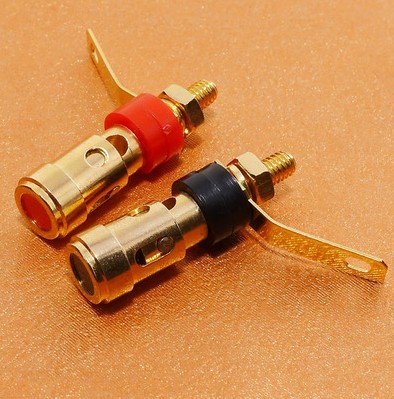 Pure copper gold-plated trumpet spring terminal Speaker amplifier push-type terminal Self-locking terminal A