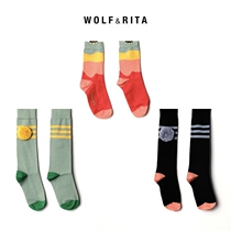 woolf and rita children streaks collared midbarrel socks male and female child 100 lap pure cotton boat socks