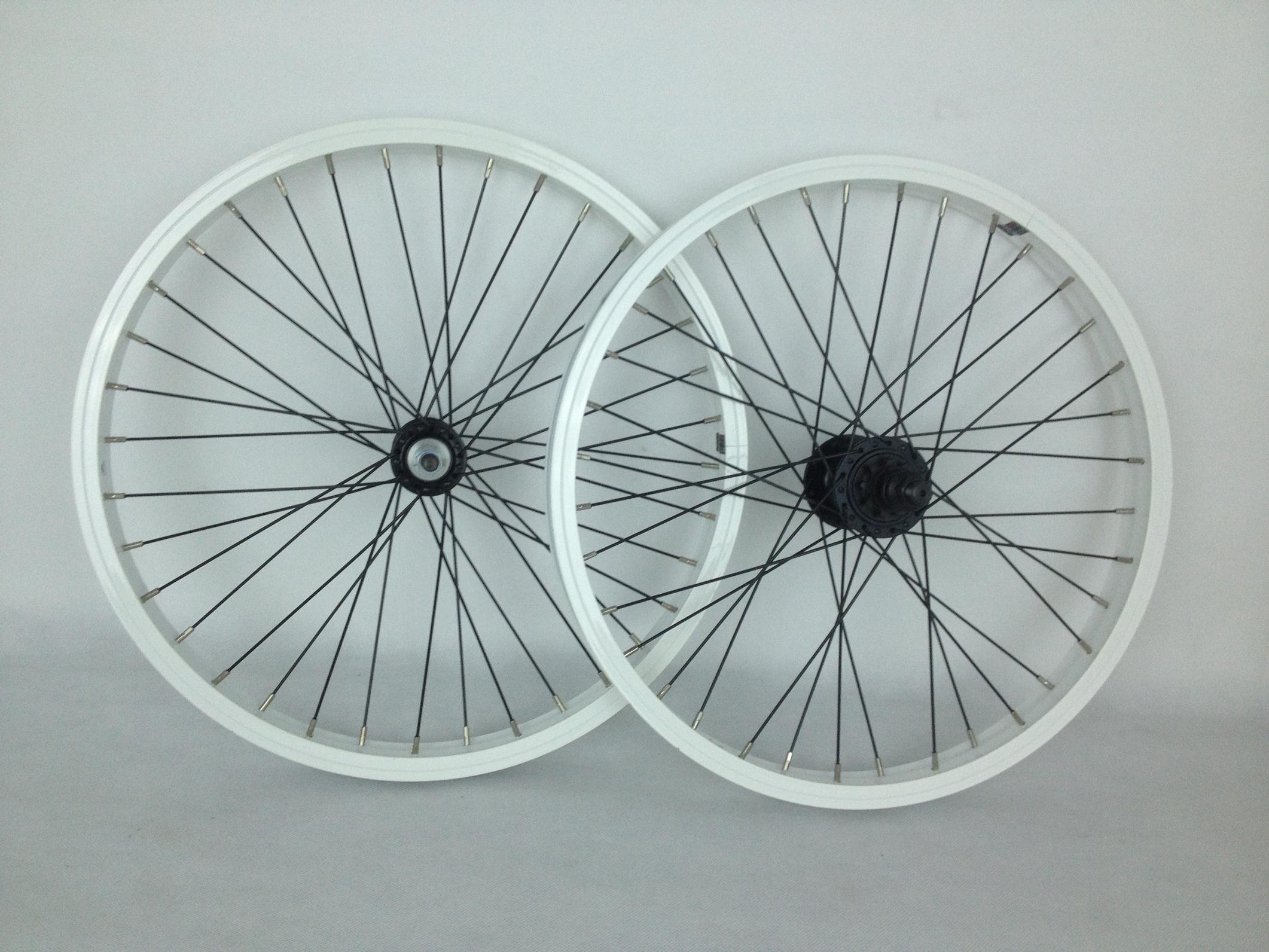 20 inch BMX wheel set Cost-effective wheel set painted white(excluding tires)