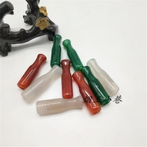 Natural 5A agate cigarette holder Red white green chalcedony cigarette paper cigarette holder Jade cigarette holder Circulating cigarette bag holder