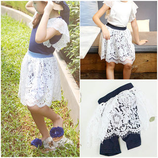 Korean lace leggings culottes fake two piece children's clothing