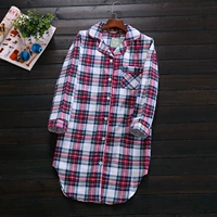 Váy ngủ dài kích thước lớn đồ ngủ dài tay cotton flannel nightdress cộng với phụ nữ béo màu nhà lưới vay ngu lua cao cap