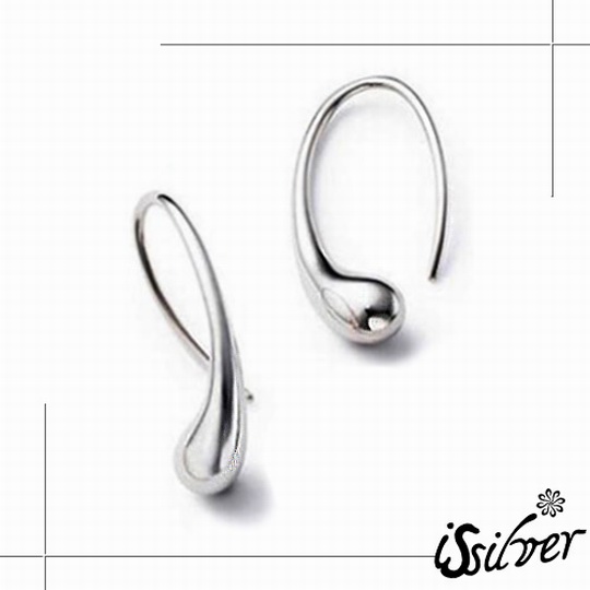 台湾官网直邮进口【伊饰炫银】一体流线＊水滴纯银项炼