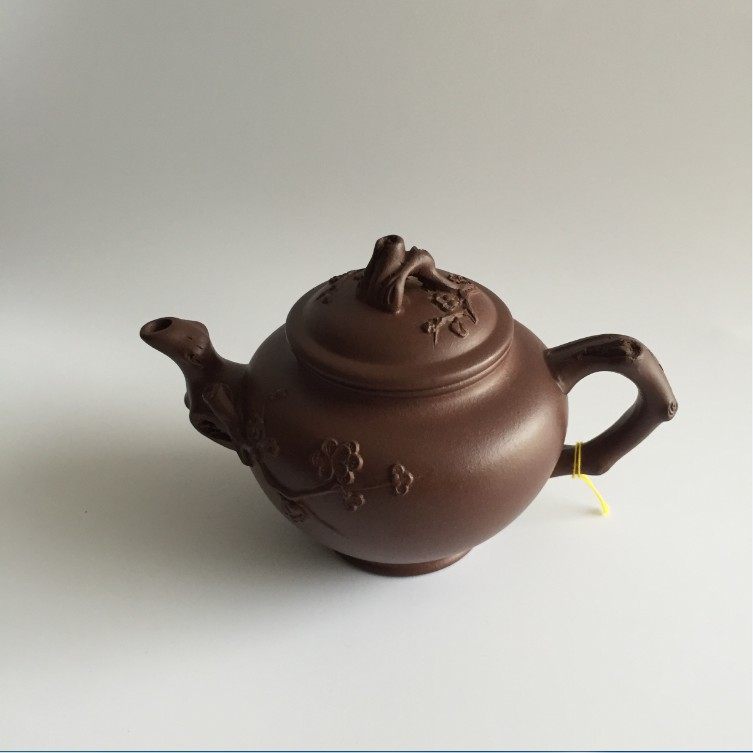 60年代臺灣迴流紫砂壺宜興手工張紅華報春壺260CC 鎖匙中款紫砂茶壺