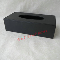 Black leather paper tissue box for hotel room leather tissue box for restaurant paper box roll paper storage box in stock