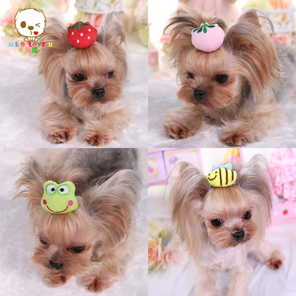 Pet Hairpin Head Flower Teddy Yorkshire Pet Dog Little Bee Small Sun Hairpin Jewelry Headwear Single