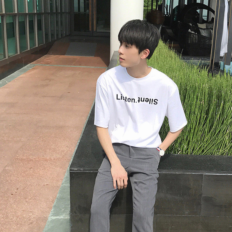 男装夏装2017新款潮男生夏季t恤短袖半袖男宽松圆领ifashion体恤