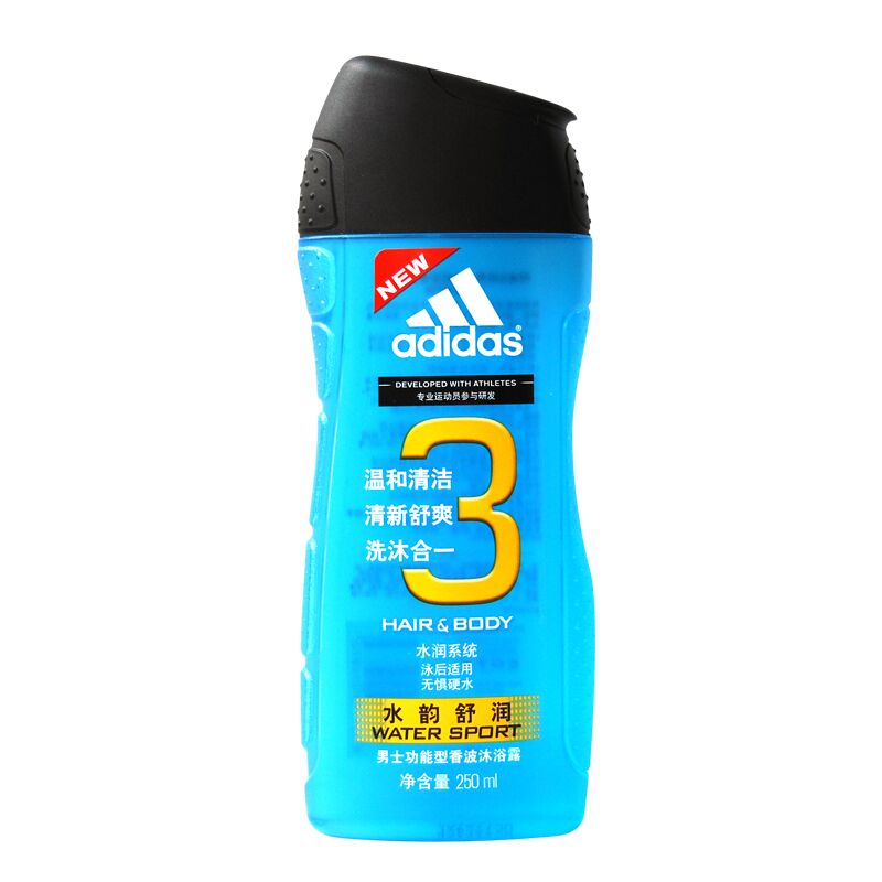 adidas/阿迪达斯男士功能型香波沐浴露 水韵舒润洗发沐浴二合一
