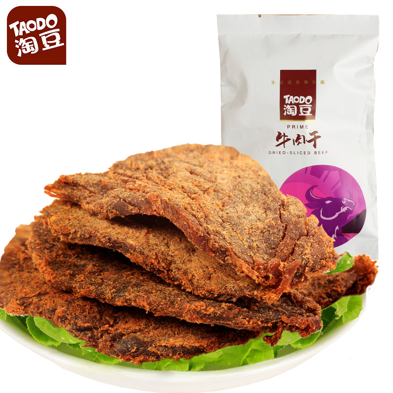 【天猫超市】淘豆手撕牛肉干100g  五香味肉食小干休闲零食