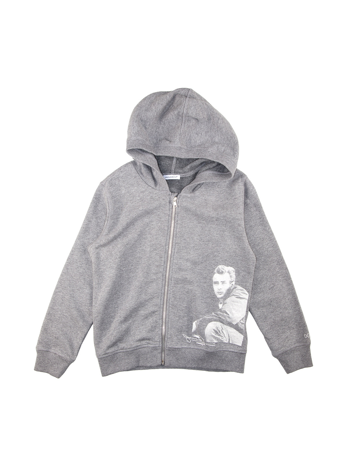 Dolce&Gabbana 灰色全棉人物图案连帽衫