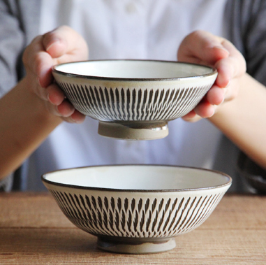 Scheduled to import from Japan Fawn Tianyaki hand-made knife carving tea rice bowl tea bowl