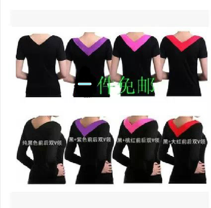 New square dance clothing thickened double V-neck long-sleeved top dance suit Modal yoga suit Fitness practice suit