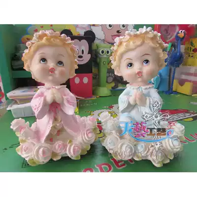 Resin like an angel Christmas children's gift manger ornaments table set up Catholic holy objects