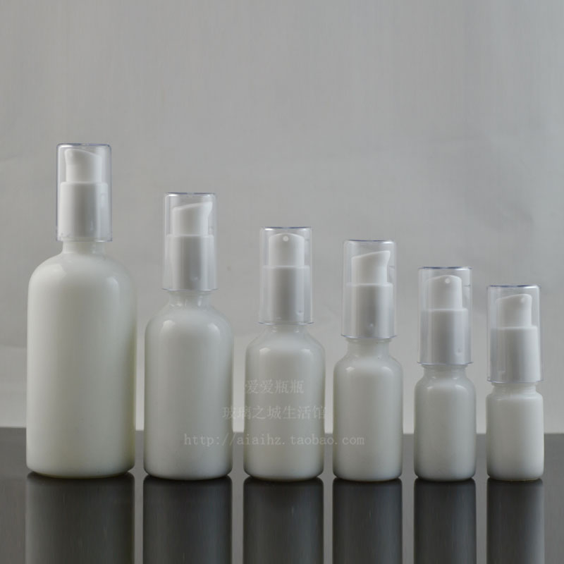 White porcelain bottle pressure pump bottle sub-bottling lotion bottle essence bottle 200 100 50 30 20 15 10 5 3ml