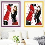 Mad Cross -Stitch New Living Room Простая современная спальня мультфильм Пара персонажей серии маленьких картин Вертикальная версия крыльца