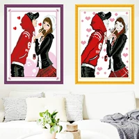 Mad Cross -Stitch New Living Room Простая современная спальня мультфильм Пара персонажей серии маленьких картин Вертикальная версия крыльца