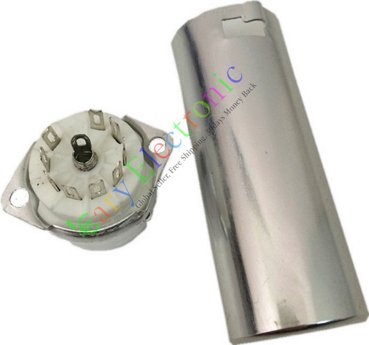 Ceramic 9-foot vacuum tube silver plated tube holder with 70MM shielded hood GZC9-F-A-70 large head suitable EL84 6P1