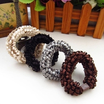 Korean Version Hair Rope New Plus Coarse High Bomb Oak Hair Ring Leather Gluten Small Head Floral Head Decoration Beauty Hair Ornaments