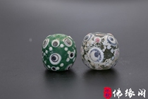 Foyuan Pavilion boutique Han Dynasty Dragonfly Eyes old glass beads old bag pulp glass bucket Beads pendant pendant pendant DIY accessories
