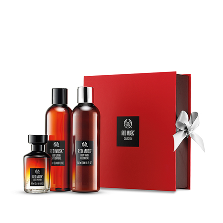 新品英国The Body Shop 美体小铺红麝香芬芳身体护理3件套礼盒