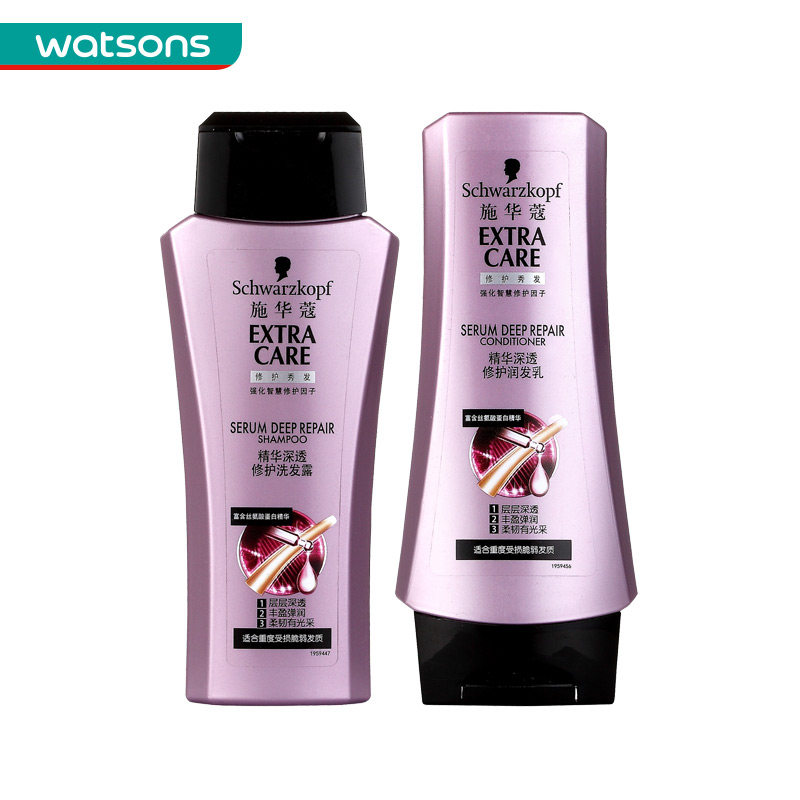 【屈臣氏】组合价 施华蔻精华深透修护洗发露200ml+润发乳200ml