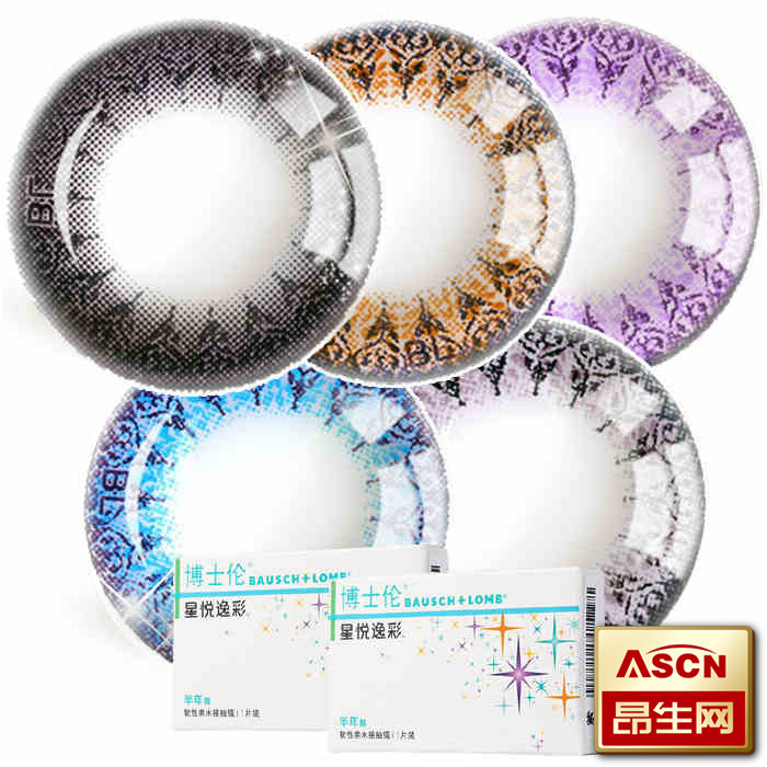 [2送3]博士伦美瞳眼镜半年抛大小直径混血蕾丝彩色隐形近视1片TF