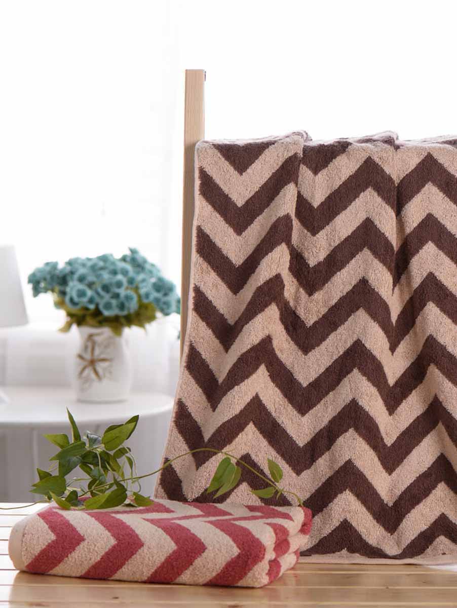 terry palmer|澳洲精梳棉水波纹运动巾2条装（棕色+粉色）