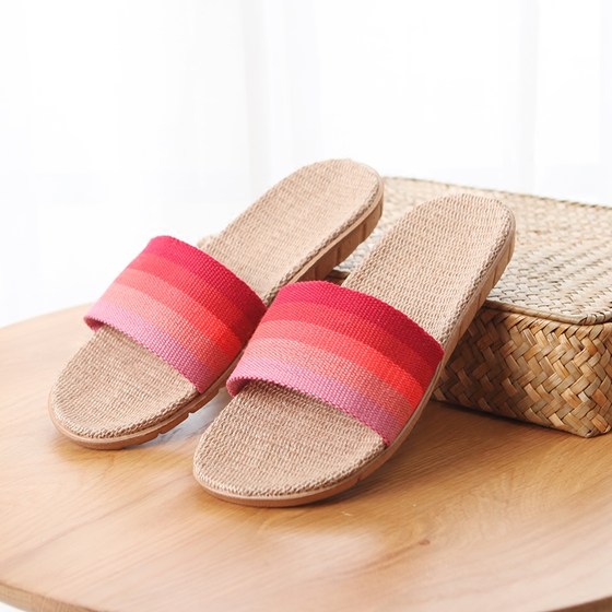 Slippers Summer Linen Slippers Home Slippers Men's Sandals and Slippers Women's Indoor Wooden Floor Sandals