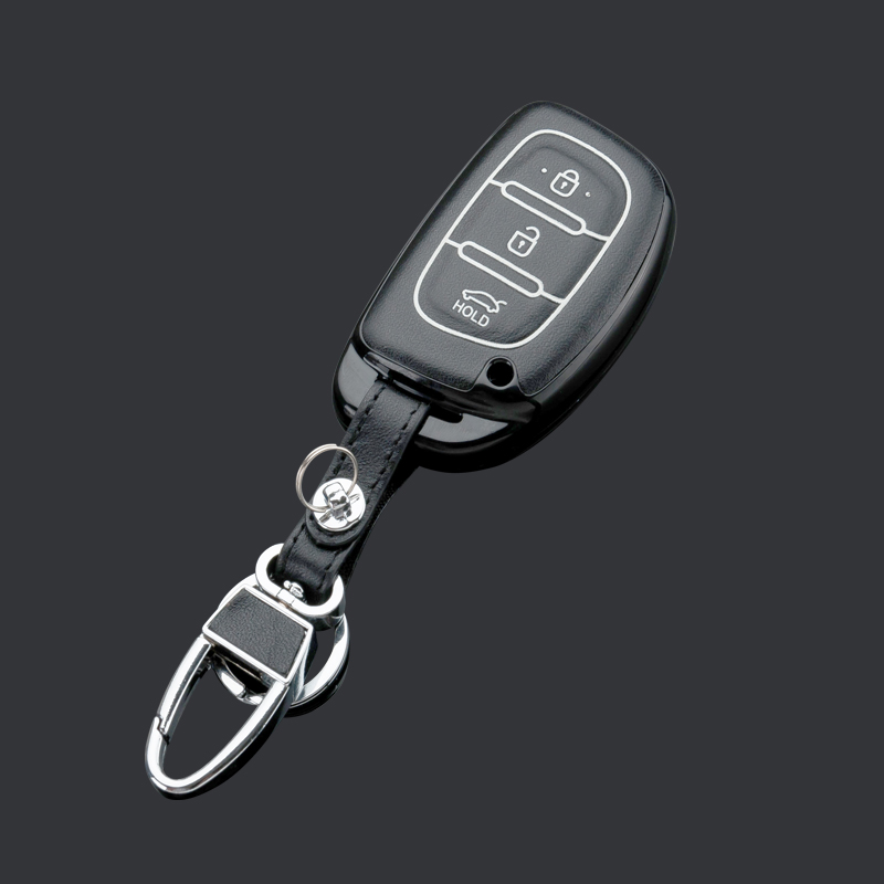 专用于现代ix35/x25名图钥匙包套真皮 汽车遥控器保护壳改装套扣