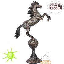 Pakistan Imported Bronze Ware Store Qingzhen Store Treasure Black Lacquer Color Trampled Ball Horse Exquisite Workmanship Opening Gift Decoration