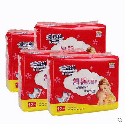 爱得利孕产妇卫生巾干爽表面加大号两用巾强吸收48片装婴儿尿片