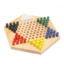 Childrens educational toys hexagonal checkers games wooden tabletop game chess flying chess and snake chess