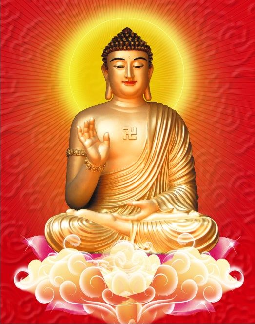 Tie-edge Semi-handmade Buddha portrait Sakyamuni Buddha 019-phase paper double-sided plastic packaging Optional matching photo frame