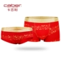 Caber cabaret vài đồ lót nam boxer nữ tam giác đỏ giáng sinh thanh niên mềm phương thức quần lót dệt kim