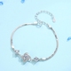S925 bạc bốn lá sterling bạc trang sức vòng tay nữ hình trái tim phiên bản Nhật Bản và Hàn Quốc của món quà trang sức ngày sinh viên đơn giản để gửi bạn gái của mình vòng tay gỗ trầm hương Vòng đeo tay Clasp