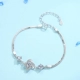 S925 bạc bốn lá sterling bạc trang sức vòng tay nữ hình trái tim phiên bản Nhật Bản và Hàn Quốc của món quà trang sức ngày sinh viên đơn giản để gửi bạn gái của mình Vòng đeo tay Clasp