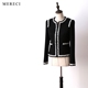 Vẻ đẹp cắt gió Hepburn mùa xuân và mùa thu đông len đen tweed nhỏ nước hoa gió mỏng áo khoác ngắn nửa váy phù hợp với phụ nữ quần áo nữ Áo khoác ngắn
