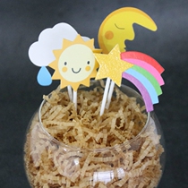 Cake Decoration Sun Moon Rainbow Rain Clouds Cake Inserts Dessert Table Arrangement Dress 4