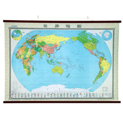 世界全图地图挂图1.8米*1.3米大幅面世界挂图